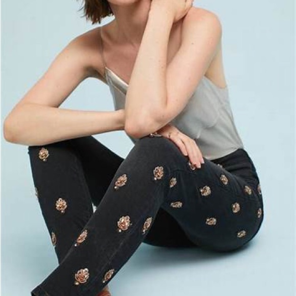 Pilcro Script High-Rise Embellished